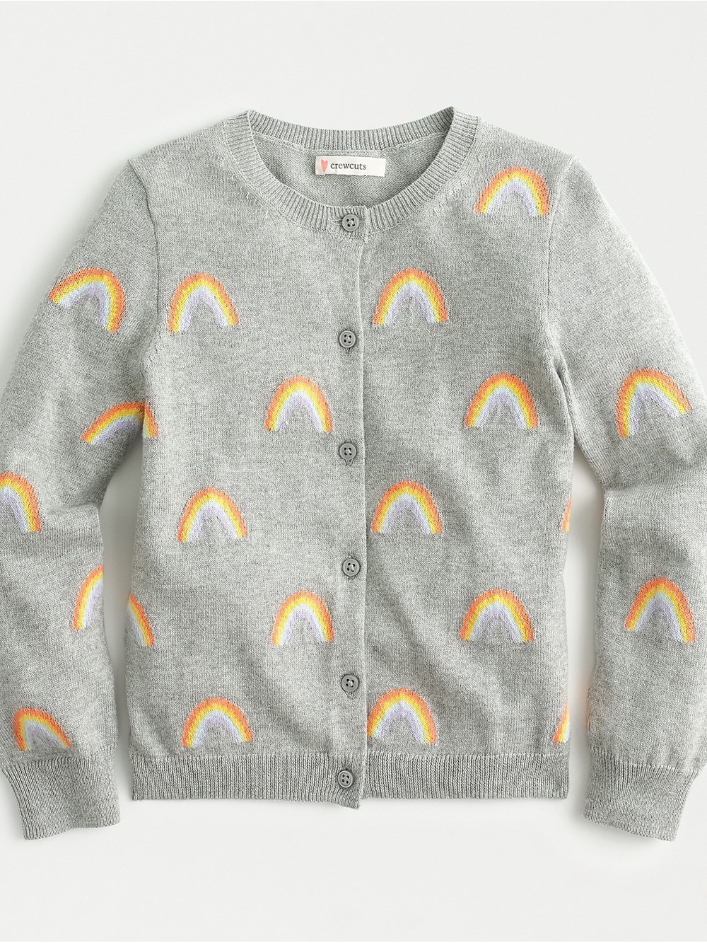 Crewcuts Gray Cardigan with Rainbow Embroideries